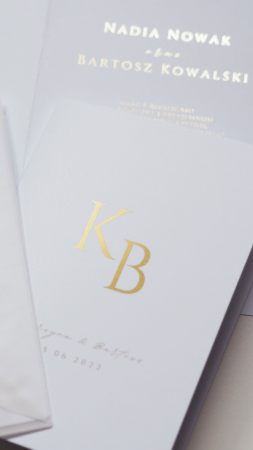 Zaproszenie na Ślub Sofia złocone - efekt mieniący 