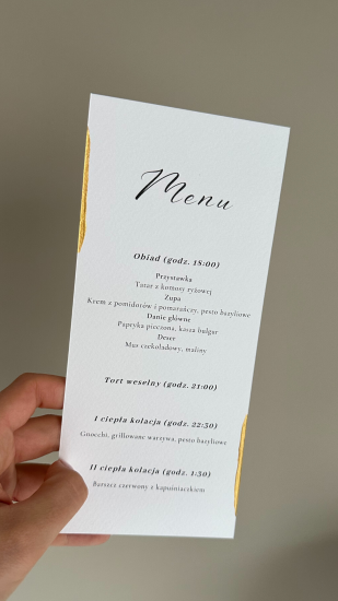 Menu Emi malowane ręcznie