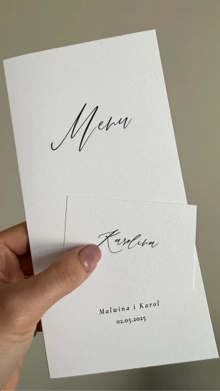 Menu Porta, papeteria ślubna