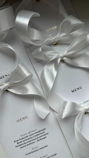 Menu Vanessa, papeteria ślubna