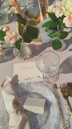 Winietka stojąca Rwana i Złocona, papeteria ślubna