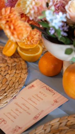 Menu beżowe Hania, nowoczesne menu, papeteria 