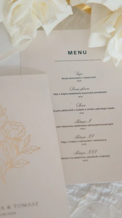 Menu klasyczne papier perłowy złamana biel 2