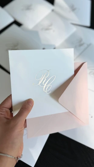 Zaproszenia Ślubne z Monogramem Złocenie 