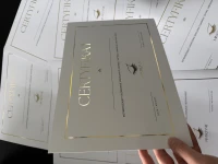 Certyfikaty Szkoleniowe ze Złoceniem A4 z Twoim Logo Pakiet 50 szt.