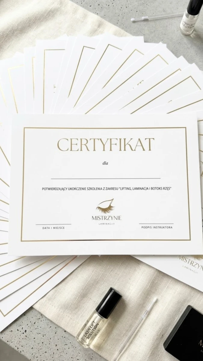 Certyfikaty Szkoleniowe ze Złoceniem A4 z Twoim Logo Pakiet 50 szt.