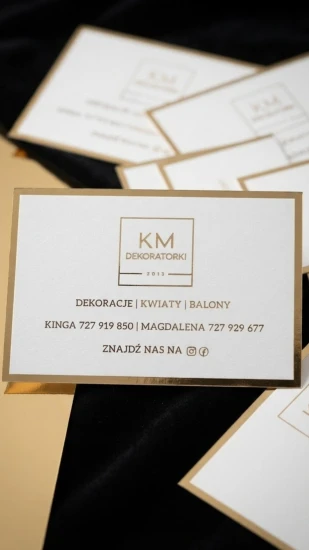 Wizytówki lustrzane złoto jednostronne Papeteria Cięta na Miarę 50 szt.